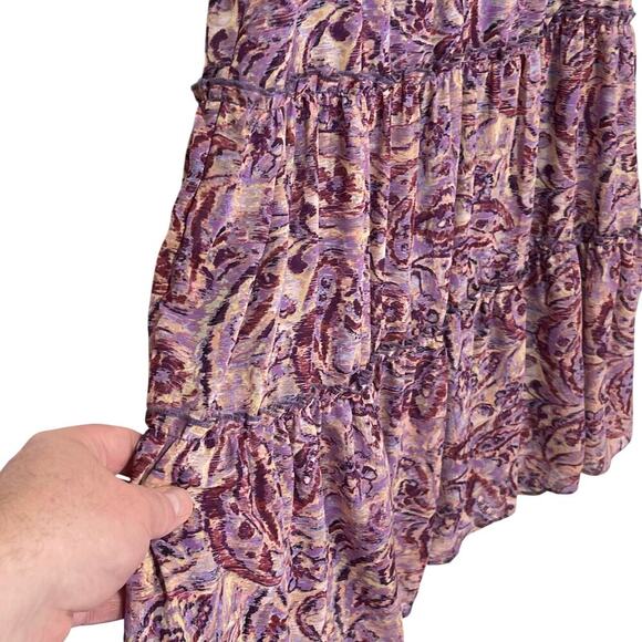 ANTHROPOLOGIE DREW Women’s Purple and Tan Paisley Mini Dress medium - Picture 3 of 5